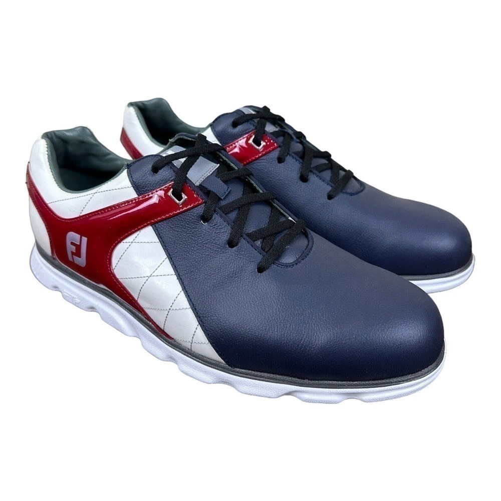 Footjoy FJ Pro SL Men’s Size 11.5 XW Navy/Red Spikeless Golf Shoes RARE.